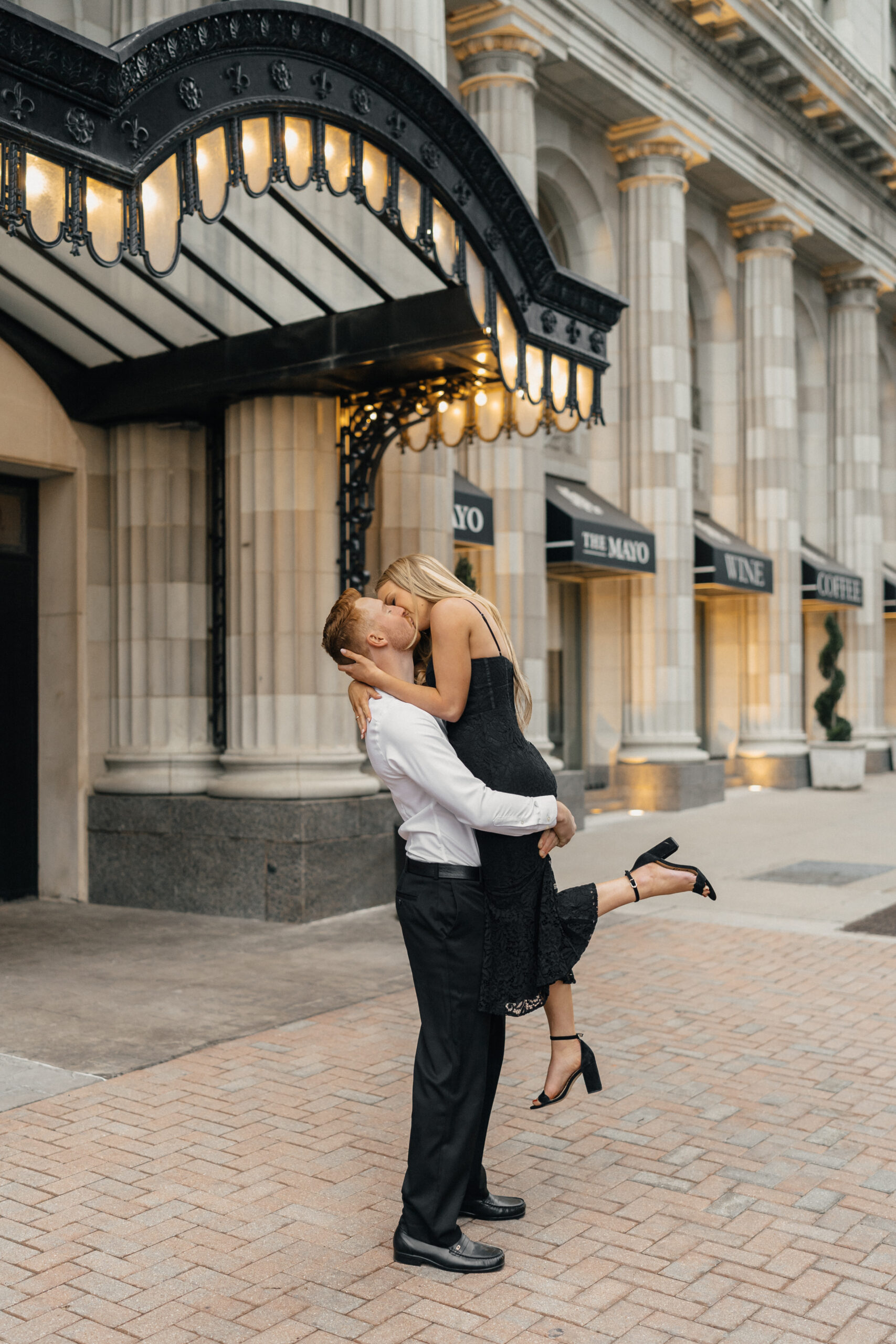 Engagement Session in Downtown Tulsa at The Mayo Hotel