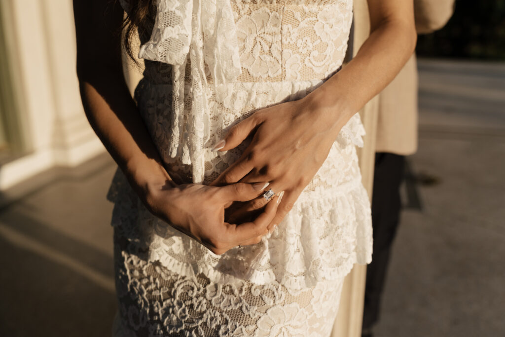 Romantic Woodward Park Tulsa engagement photos in the Rose Garden