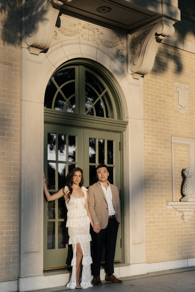 Tulsa engagement photographer capturing photos at Woodward Park