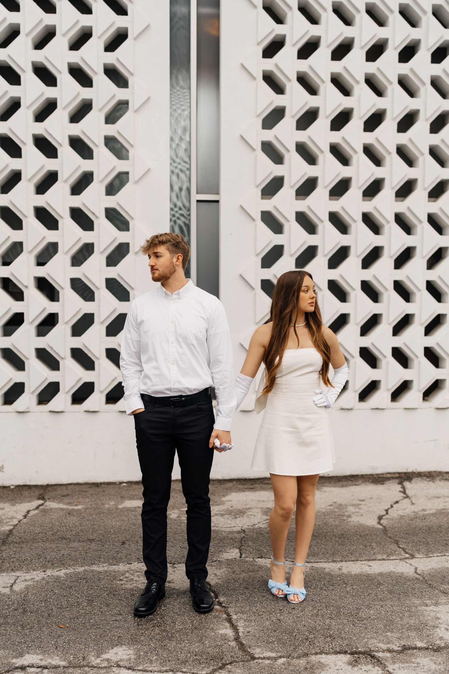 Stylish couples engagement session at The Vault, Tulsa
