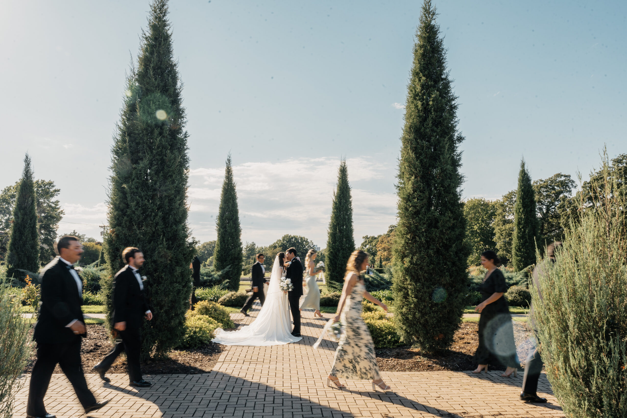 Outdoor garden wedding Tulsa Rose Garden