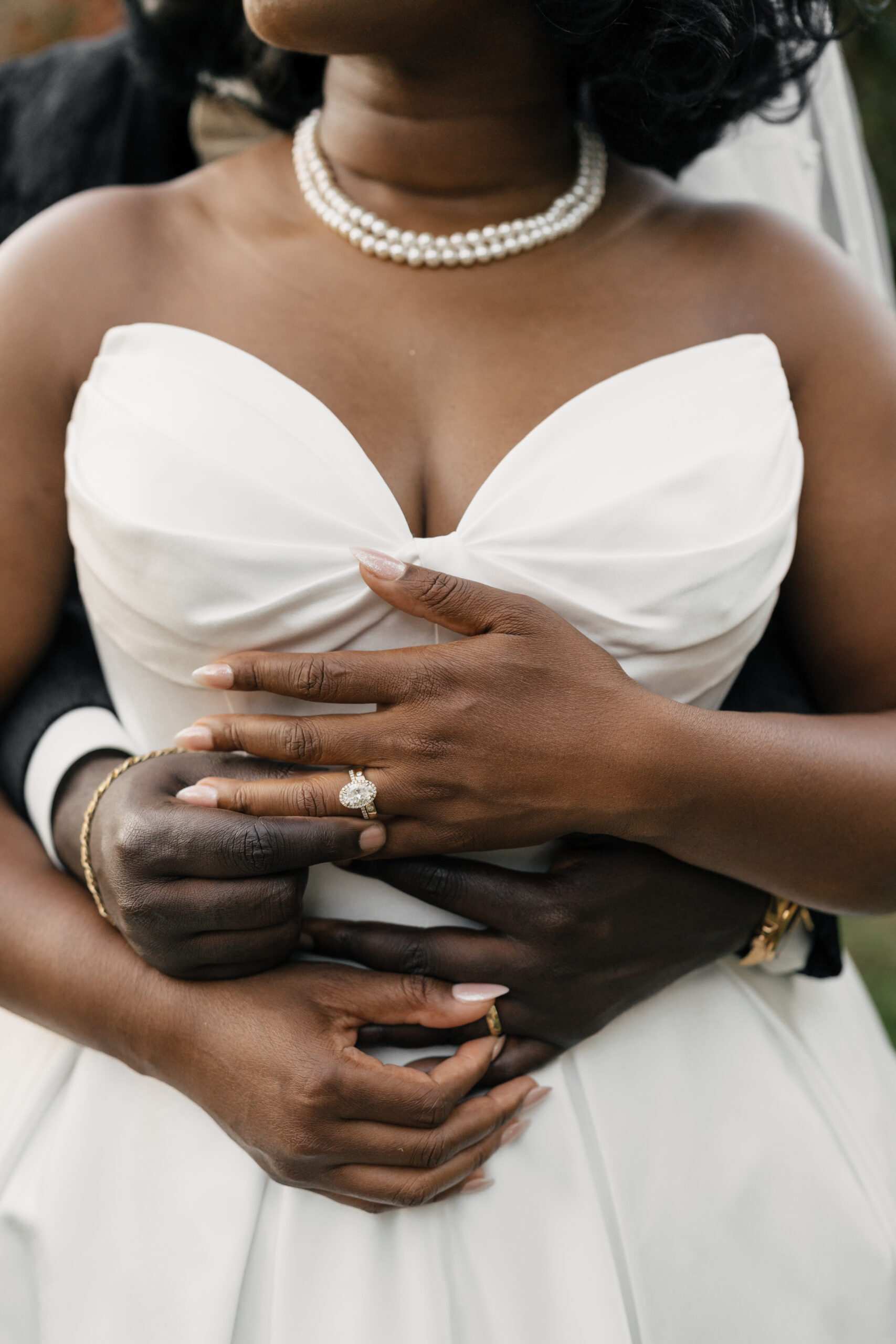 Close-up of wedding bands from Michael Jewelers