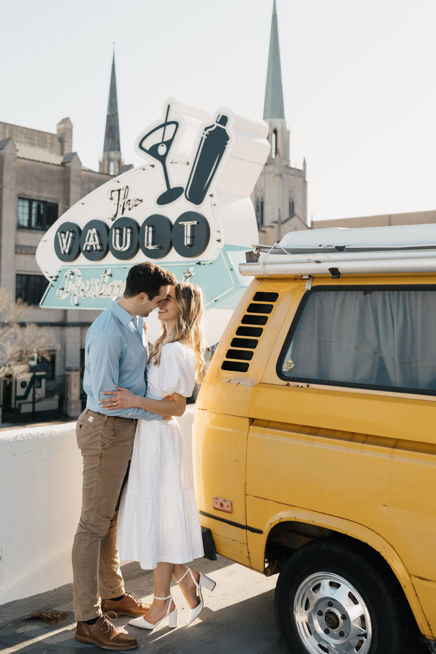 Vintage van engagement photos