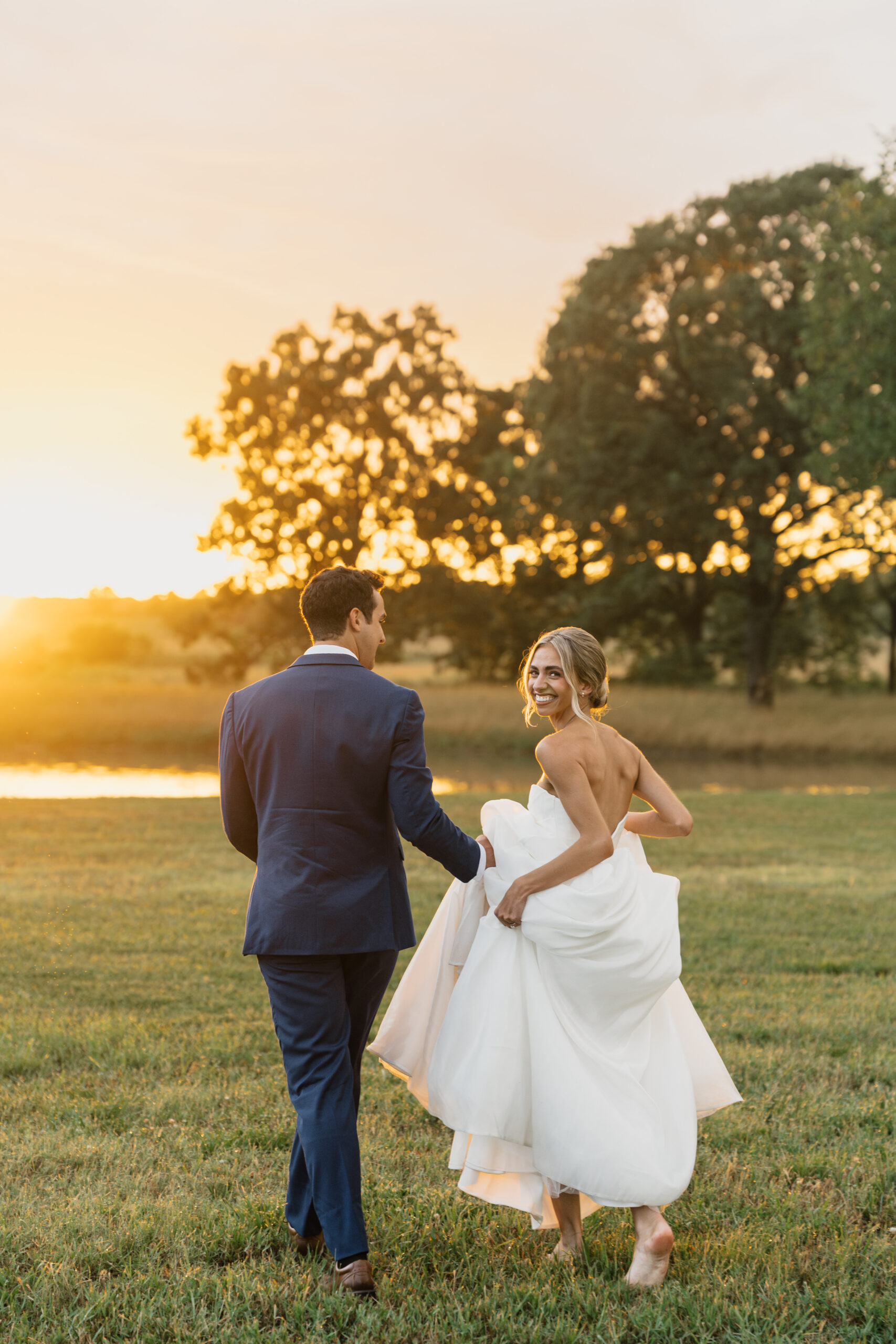 Wedding photography with golden hour light
