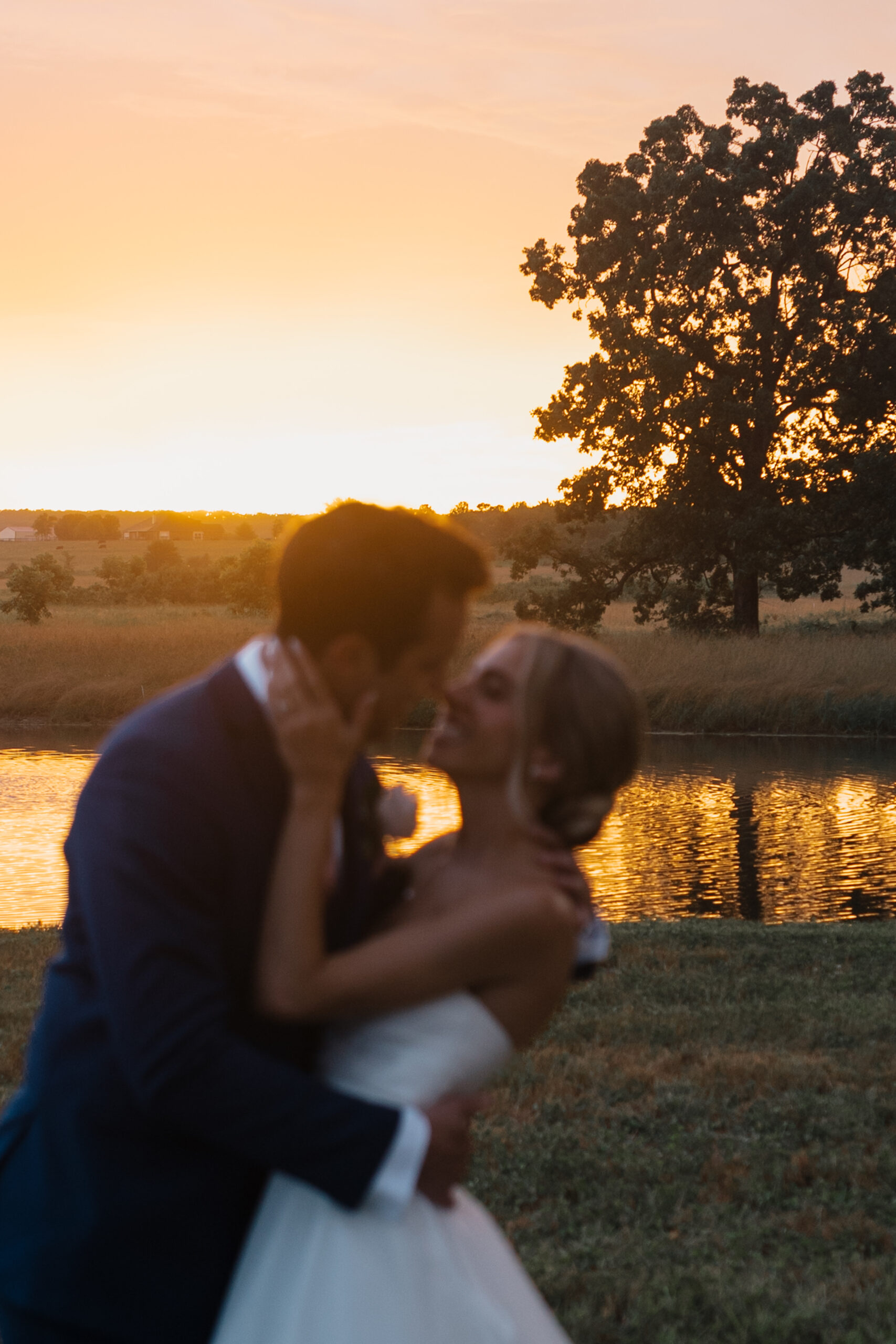 Wedding photography with golden hour light