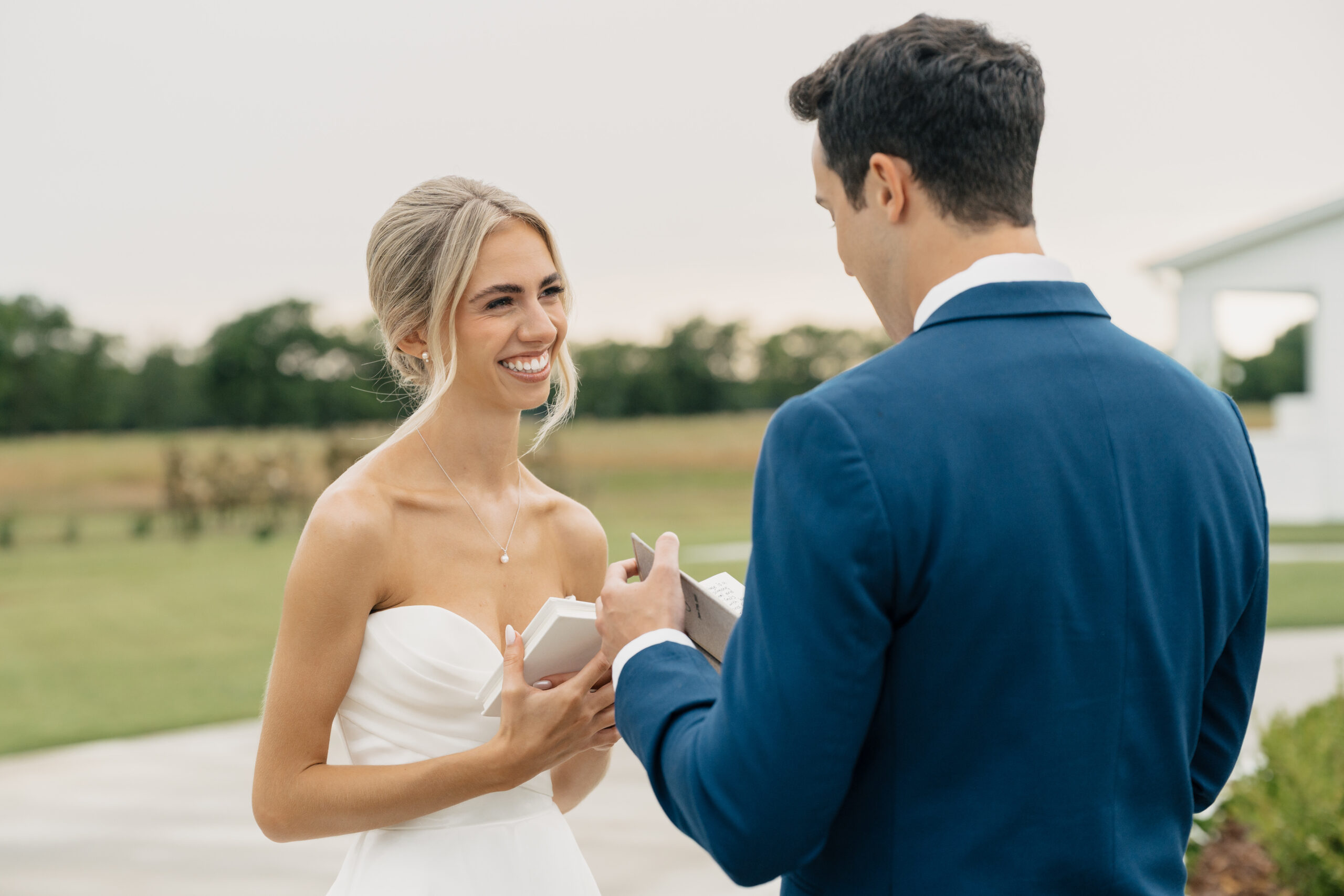 Candid wedding photography of laughter during a Tulsa wedding