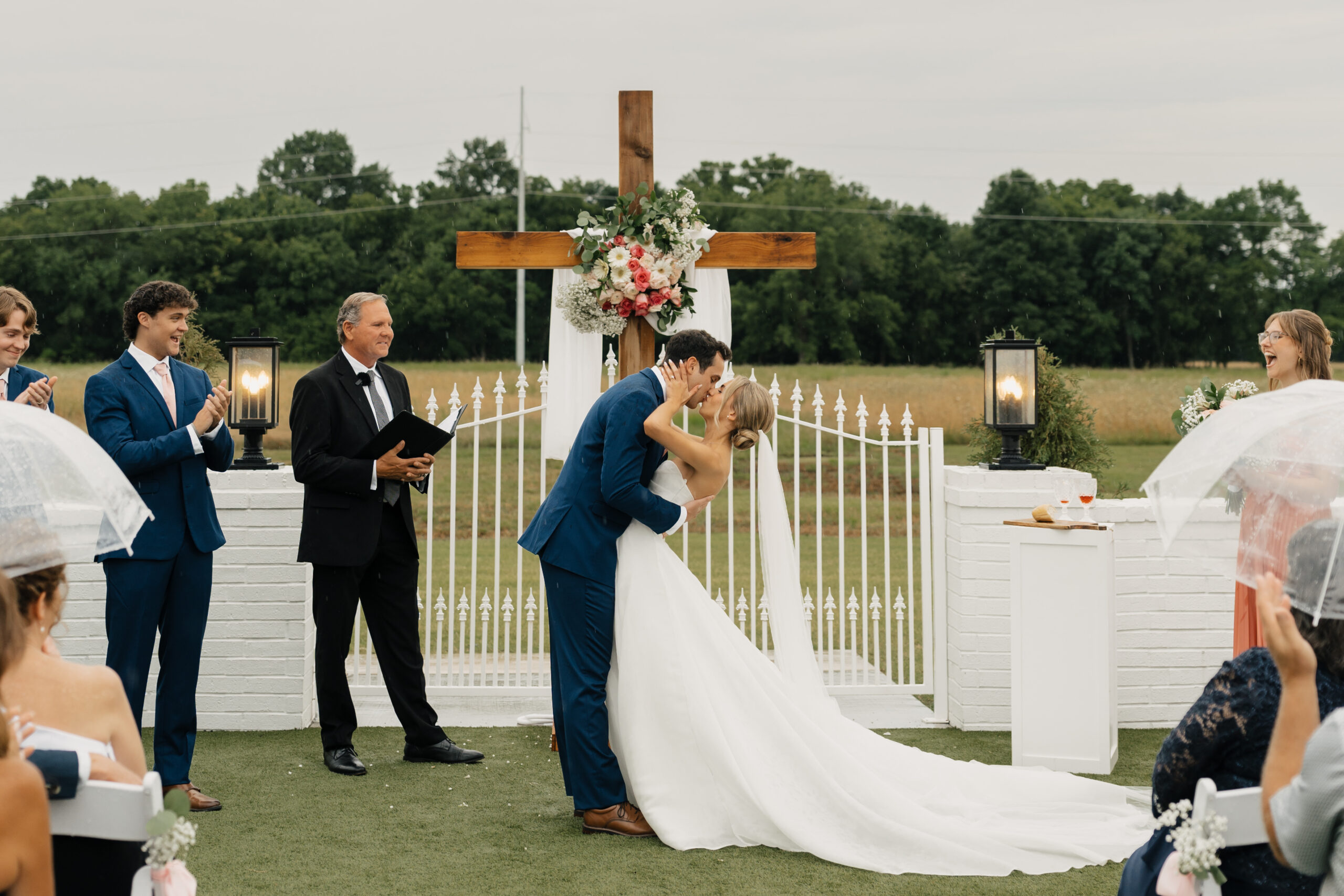 Tulsa outdoor wedding photography with greenery and natural light