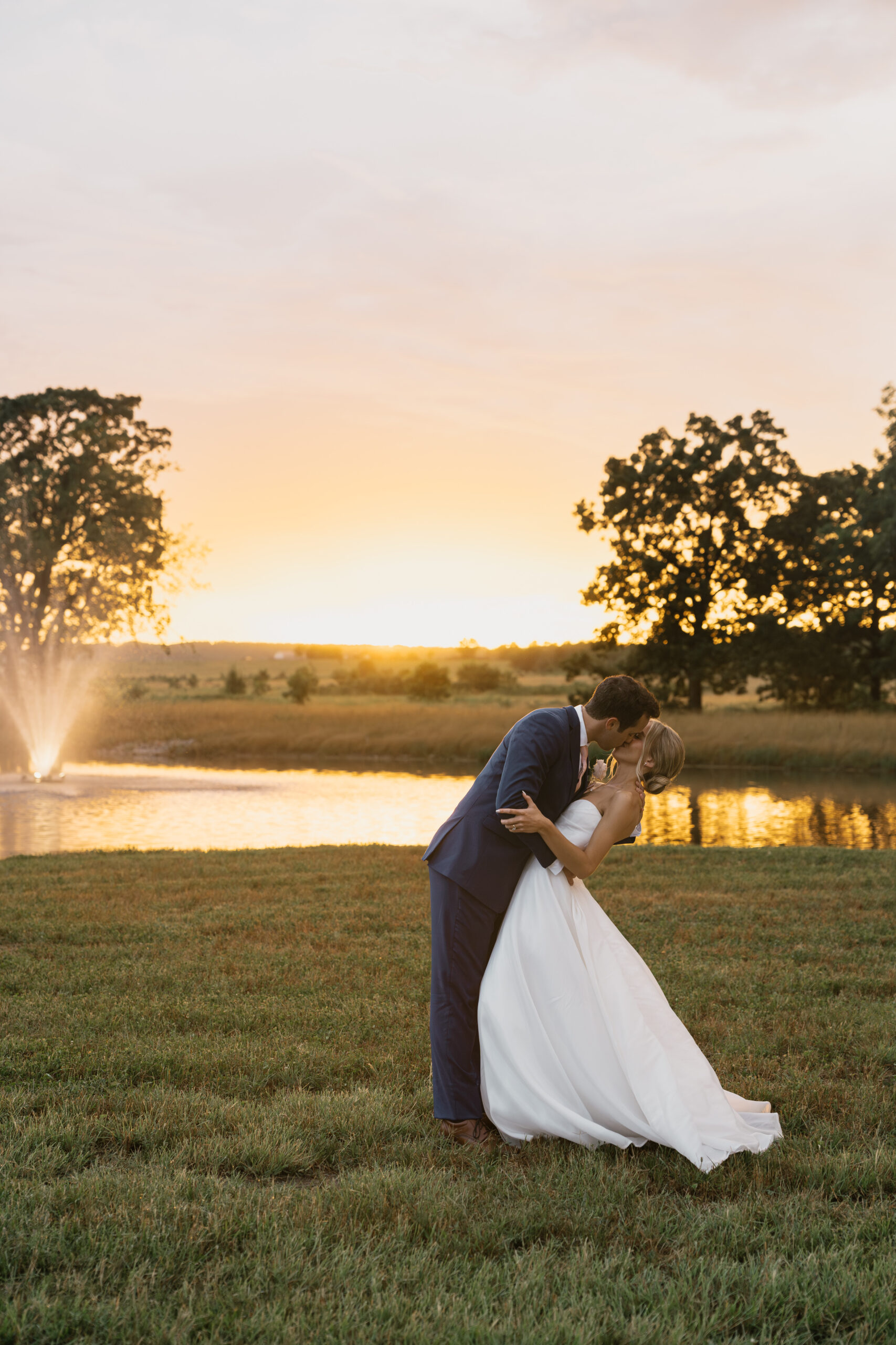 Wedding photography with golden hour light