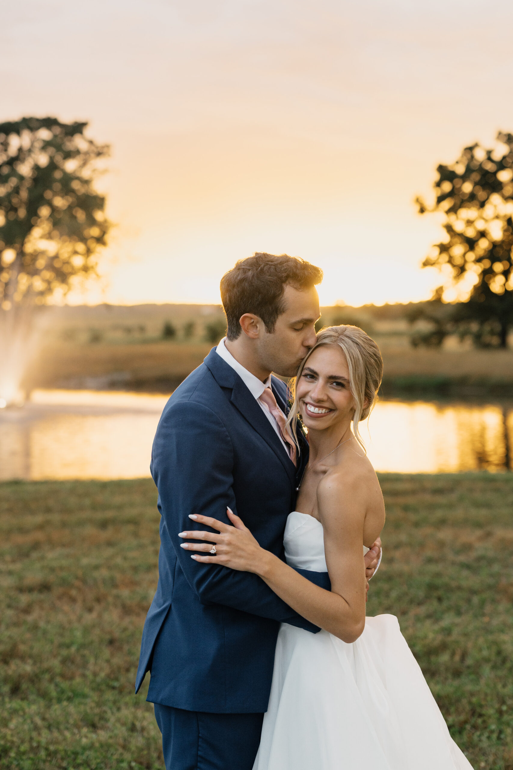 Wedding photography with golden hour light