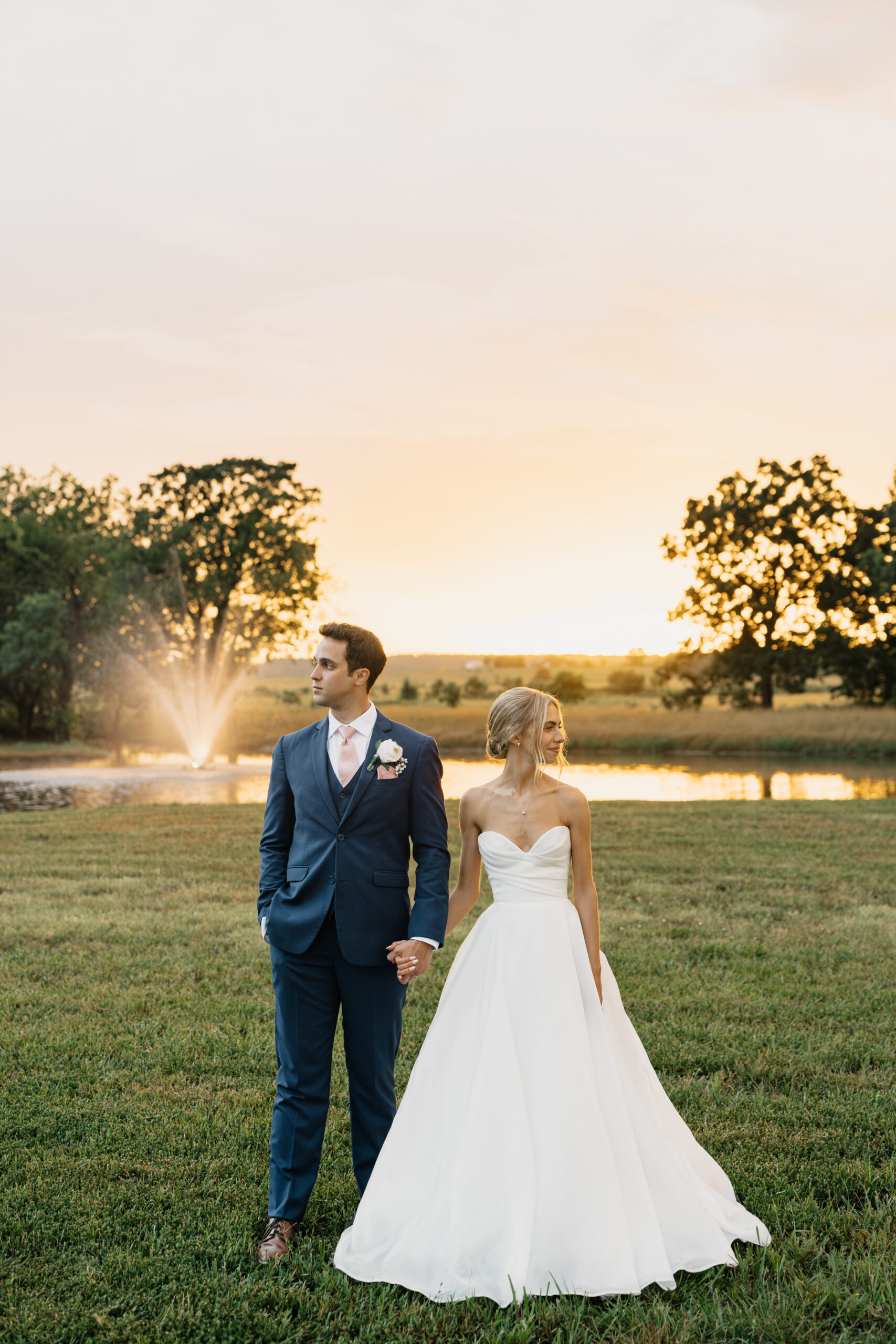 Wedding photography with golden hour light