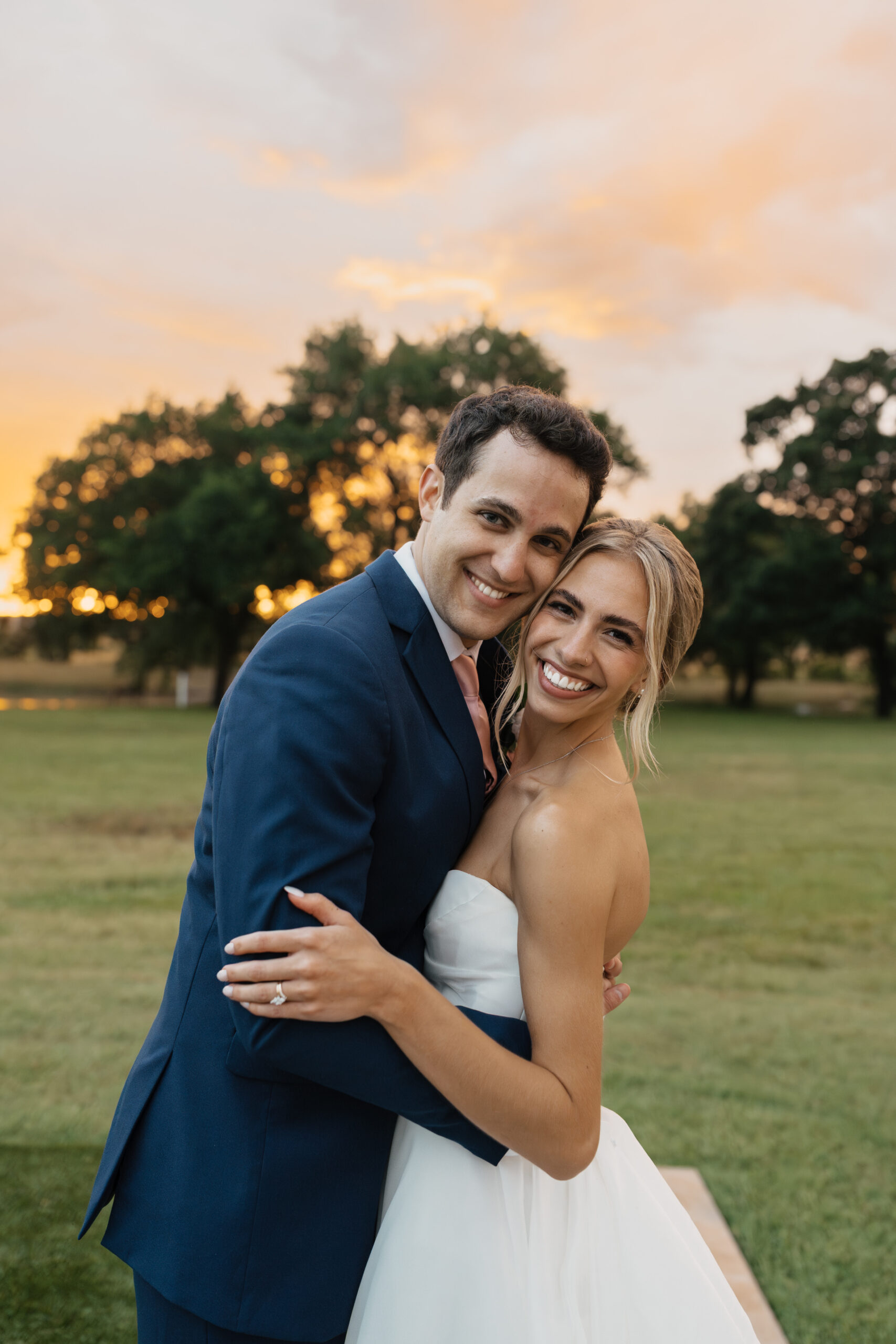 Wedding photography with golden hour light