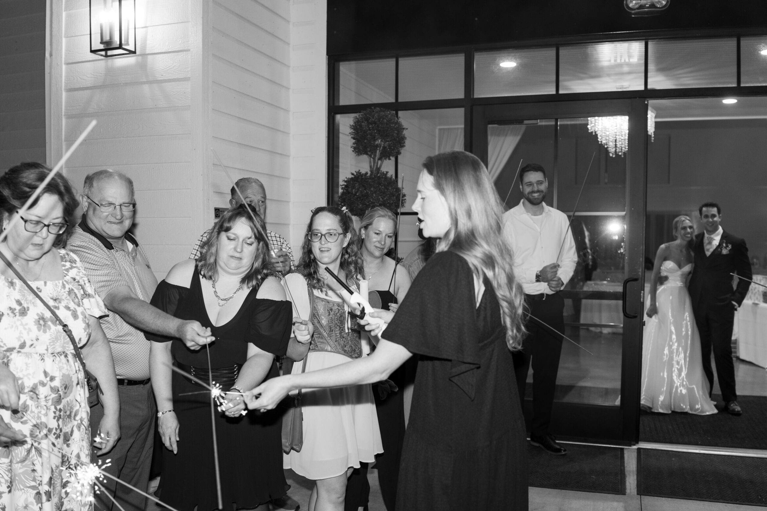 Wedding sparkler exit photography 