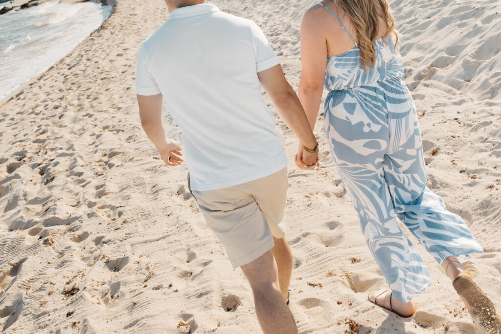 Destination beach photos for engaged couple