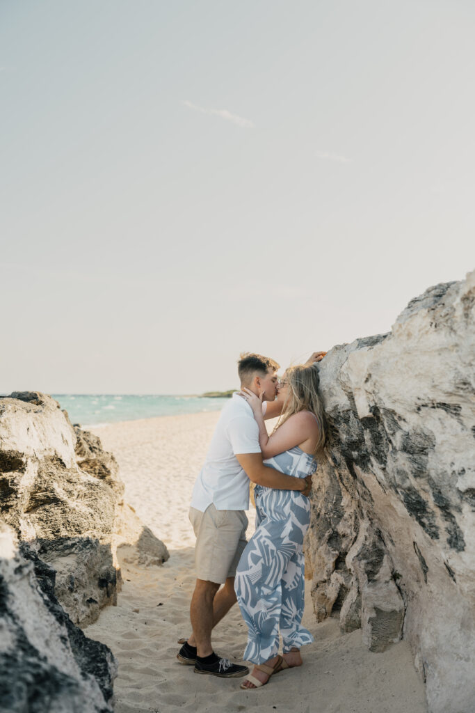 Destination engagement photos at Sandos Playacar beach