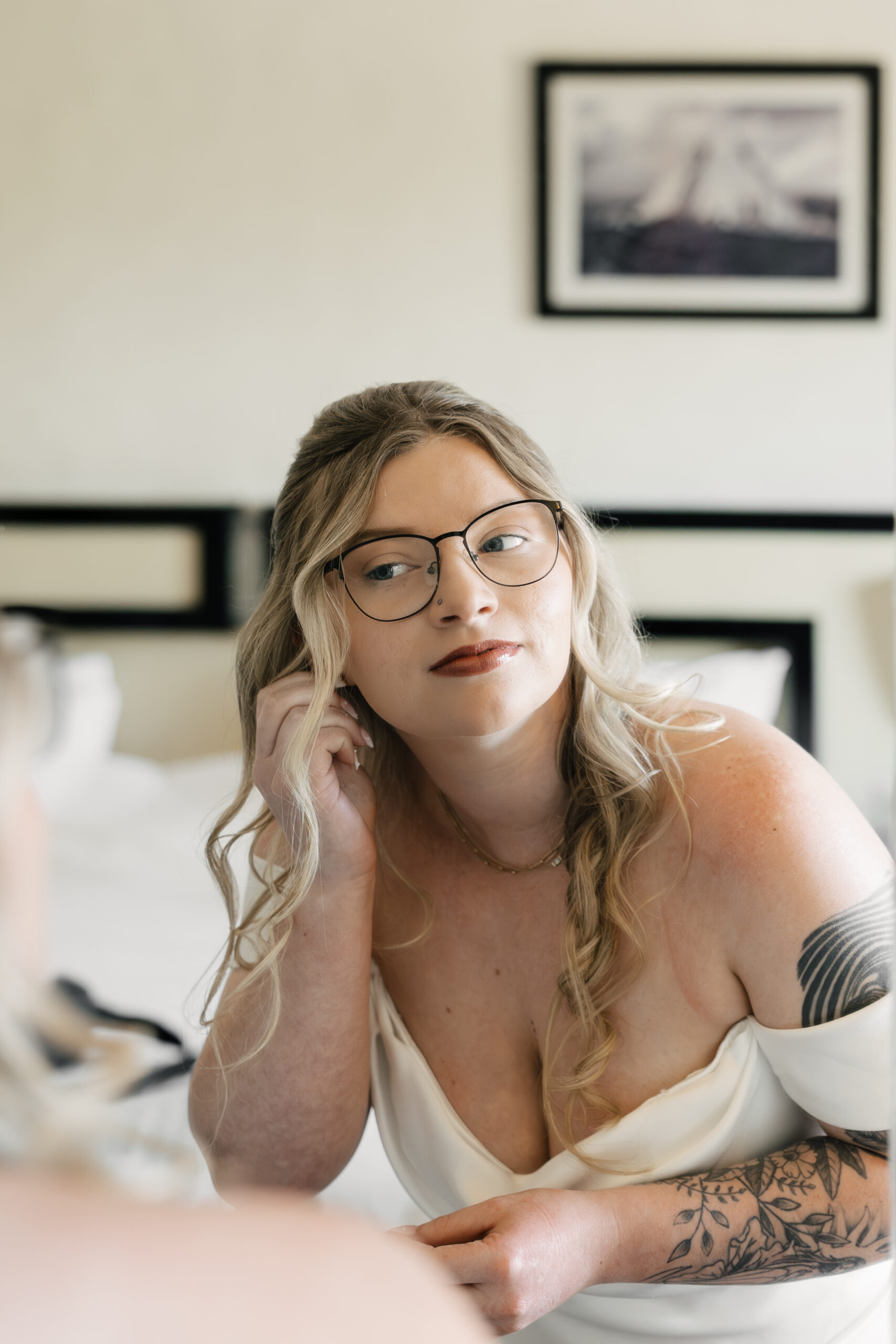 Bride getting ready for destination wedding in Mexico 
