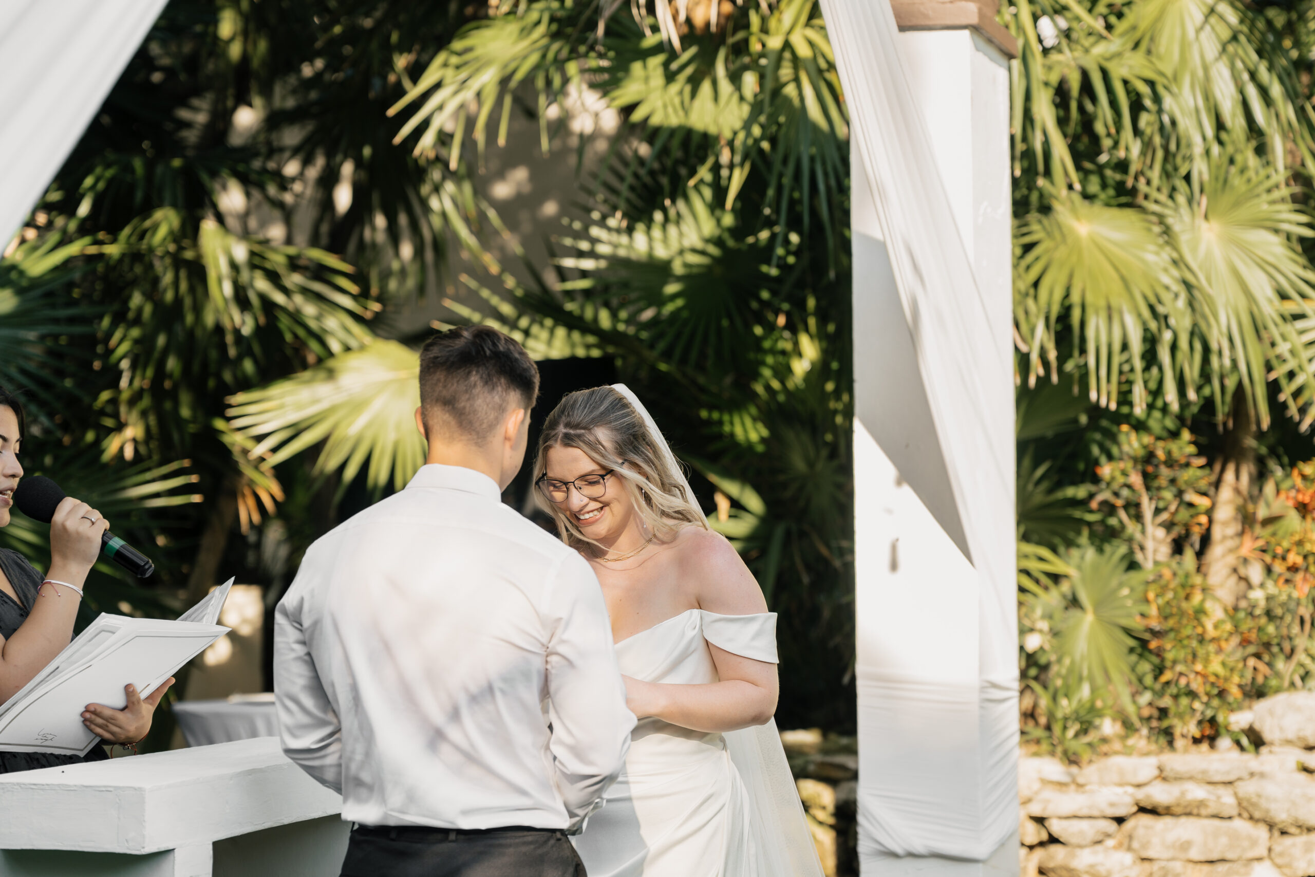 Bride’s emotional reaction during vows