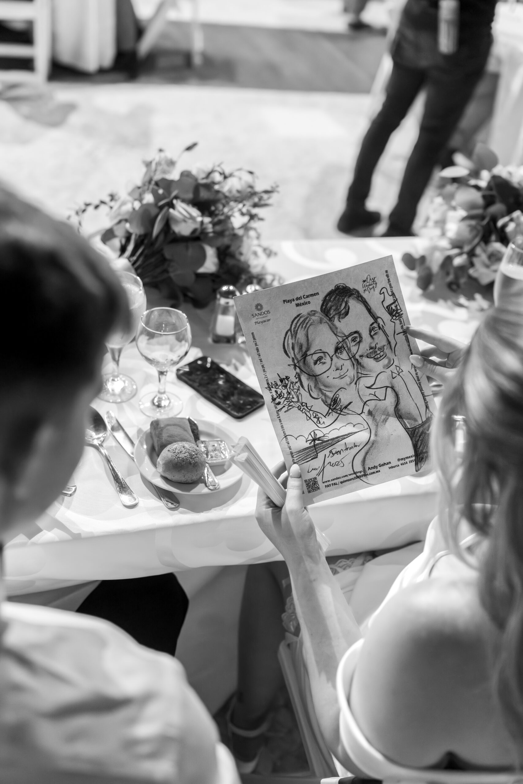 Tropical wedding table decor in Playa del Carmen
