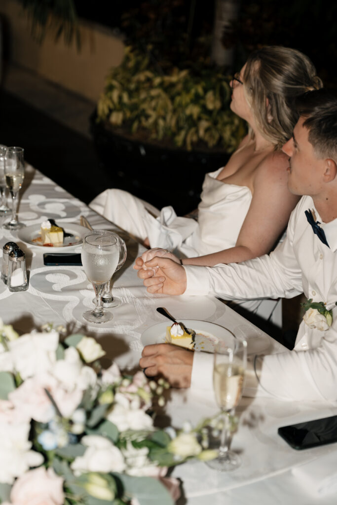 Destination wedding reception setup at Sandos Playacar Resort