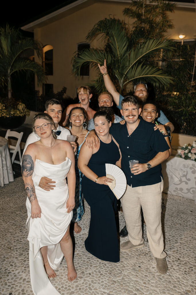 Wedding guests celebrating at Mexico resort reception
