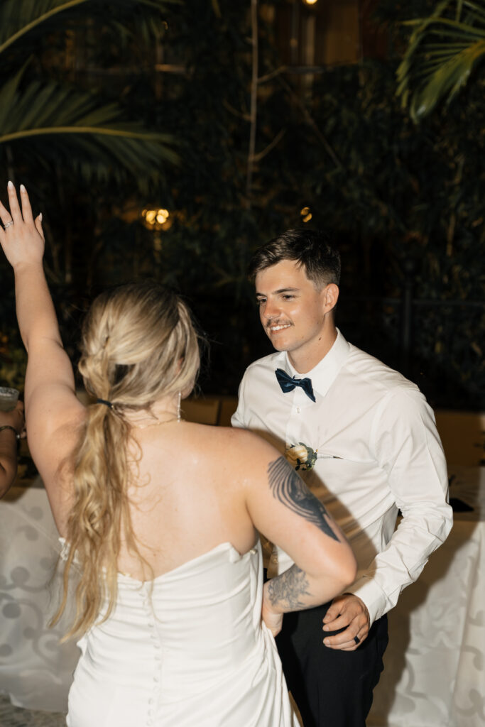 Joyful dance floor moments during destination wedding