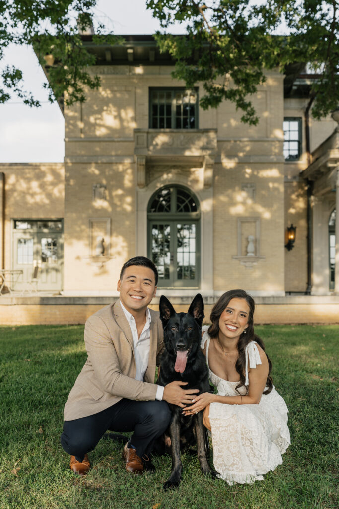 Editorial engagement portraits at The Mansion at Woodward Park in Tulsa