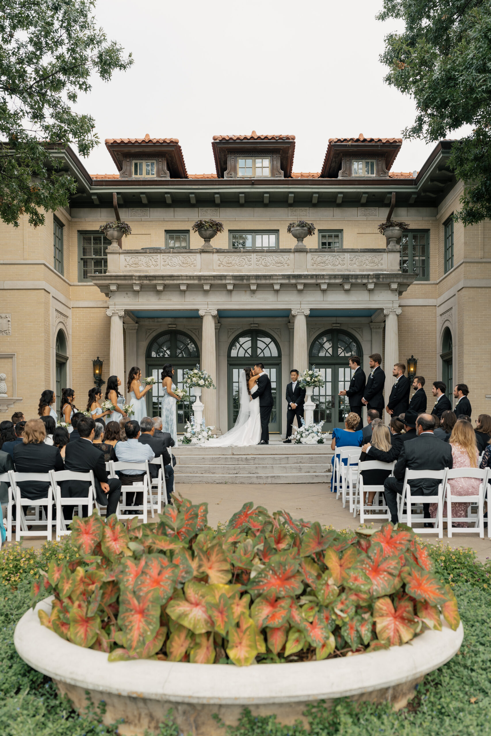 Wedding ceremony on the lawn at Mansion at Woodward Park