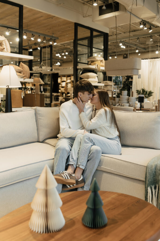 Holiday photo decorated store